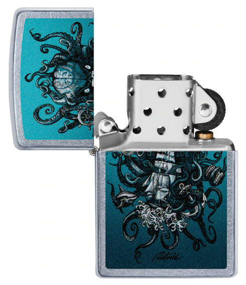 Zippo vžigalnik 60.005.164 Octopus Ship, Rick Rietveld